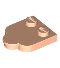 LEGO - Tegel, gemodificeerd 2 x 2 met noppen aan rand, afgeronde hoeken en 1 x 1 halve cirkeluitbreiding - Light Nougat | N - Thumbnail