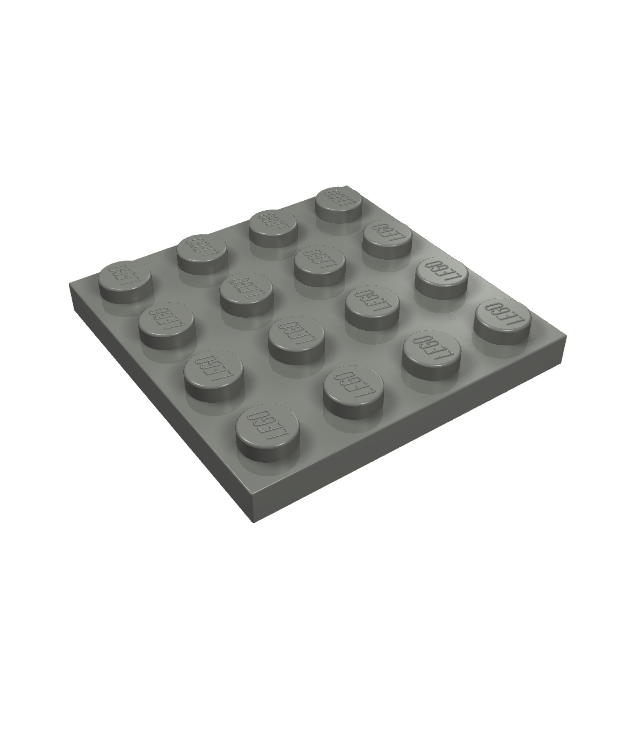 LEGO - Plaat 4 x 4 - Dark Bluish Gray | N