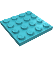 LEGO - Plaat 4 x 4 - Medium Azure | N - Thumbnail