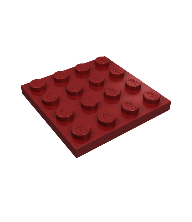 LEGO - Plaat 4 x 4 - Dark Red | N