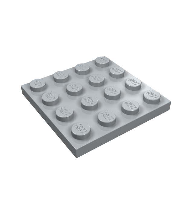 LEGO - Plaat 4 x 4 - Light Bluish Gray | N