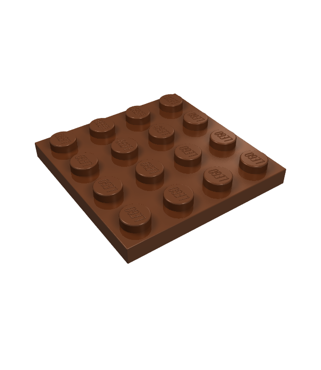 LEGO - Plaat 4 x 4 - Reddish Brown | N