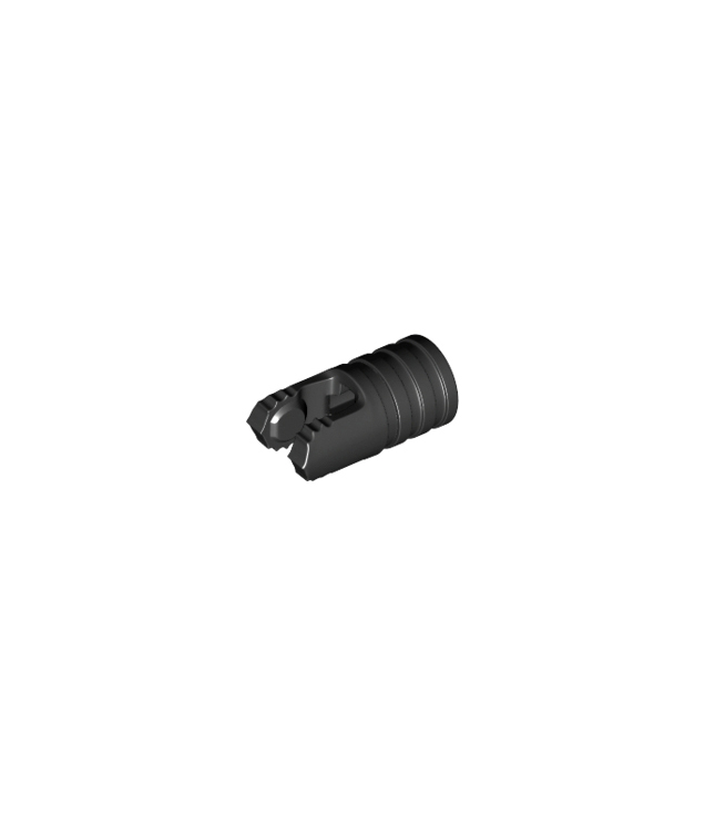 LEGO - Scharniercilinder 1 x 2 vergrendelend met 2 vingers, 7 tanden en as-gat op uiteinden zonder sleuven - Black | N
