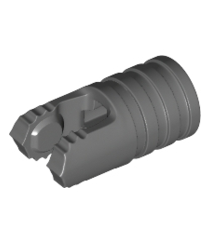 LEGO - Scharniercilinder 1 x 2 vergrendelend met 2 vingers, 7 tanden en as-gat op uiteinden zonder sleuven - Dark Bluish Gray | N - Thumbnail