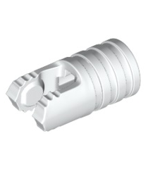 LEGO - Scharniercilinder 1 x 2 vergrendelend met 2 vingers, 7 tanden en as-gat op uiteinden zonder sleuven - White | N - Thumbnail