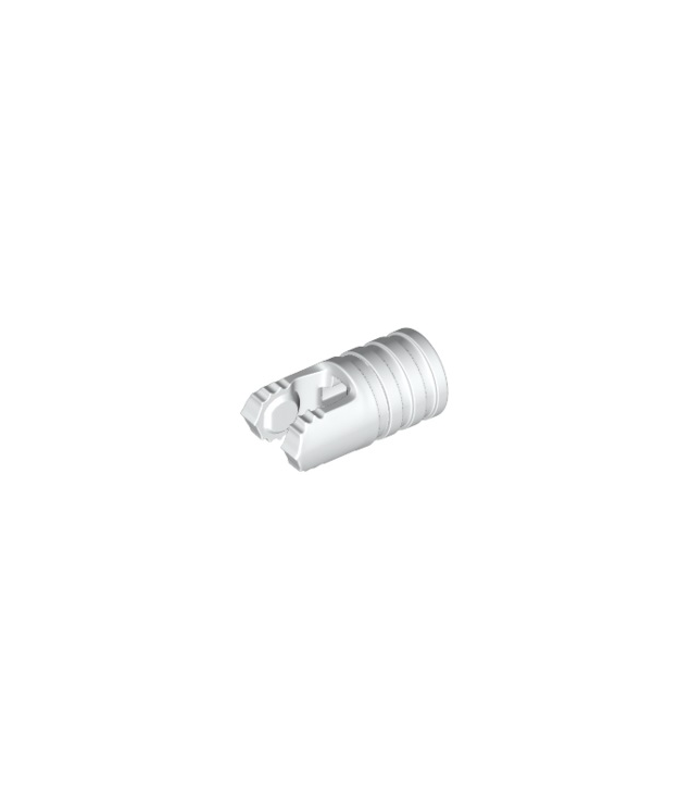LEGO - Scharniercilinder 1 x 2 vergrendelend met 2 vingers, 7 tanden en as-gat op uiteinden zonder sleuven - White | N