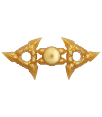 LEGO - Minifiguur-wapen werpster (shuriken) met geribbelde grepen, 2 aan gietframe - Pearl Gold | N - Thumbnail