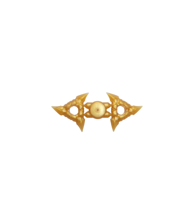 LEGO - Minifiguur-wapen werpster (shuriken) met geribbelde grepen, 2 aan gietframe - Pearl Gold | N