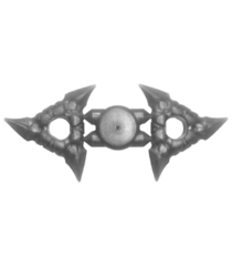 LEGO - Minifiguur-wapen werpster (shuriken) met geribbelde grepen, 2 aan gietframe - Flat Silver | N - Thumbnail