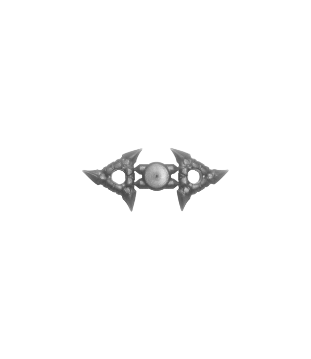 LEGO - Minifiguur-wapen werpster (shuriken) met geribbelde grepen, 2 aan gietframe - Flat Silver | N
