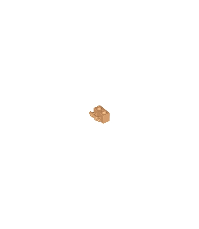 LEGO - Steen, gemodificeerd 1 x 2 met staaf-handgreep aan zijkant - Medium Nougat | N