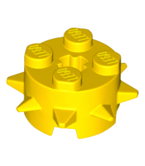 LEGO - Steen, rond 2 x 2 met spikes en as-gat - Yellow | N - Thumbnail