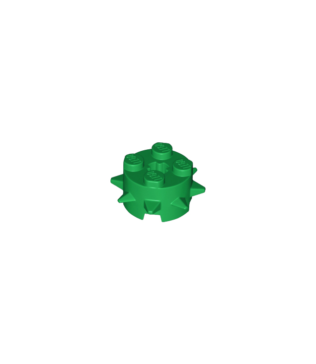 LEGO - Steen, rond 2 x 2 met spikes en as-gat - Green | N