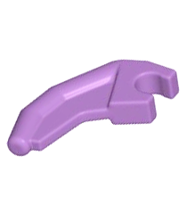 LEGO - Klit / klauw / hoorn / tand met clip, schuin - Medium Lavender | N - Thumbnail